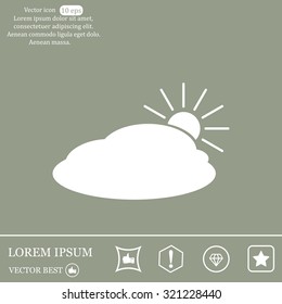 sun and cloud weather web icon