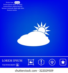 sun and cloud weather web icon