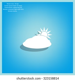 sun and cloud weather web icon