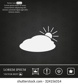 sun and cloud weather web icon
