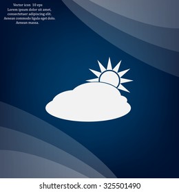 sun and cloud weather web icon