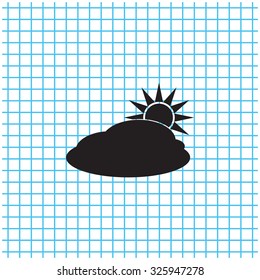 sun and cloud weather web icon