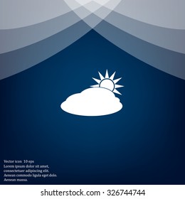 sun and cloud weather web icon