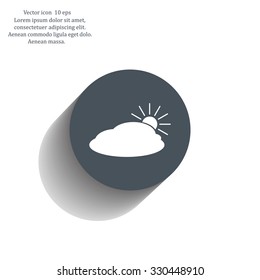 sun and cloud weather web icon