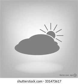 sun and cloud weather web icon