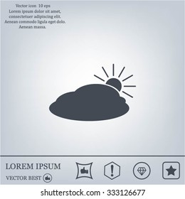 sun and cloud weather web icon