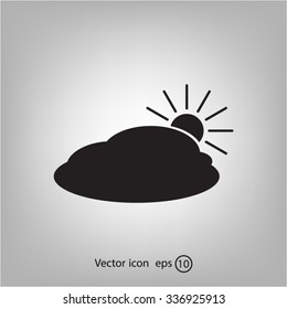 sun and cloud weather web icon