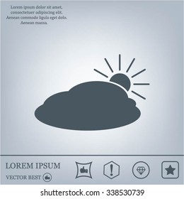 sun and cloud weather web icon