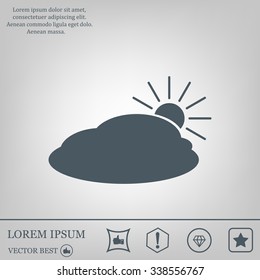 sun and cloud weather web icon