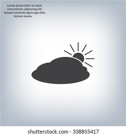 sun and cloud weather web icon