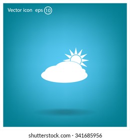 sun and cloud weather web icon