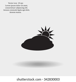 sun and cloud weather web icon