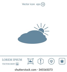 sun and cloud weather web icon