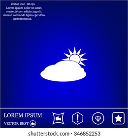 sun and cloud weather web icon