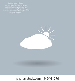 sun and cloud weather web icon