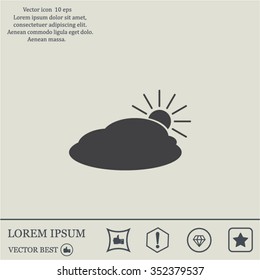 sun and cloud weather web icon