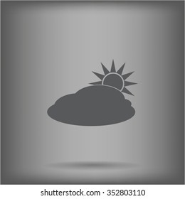 sun and cloud weather web icon