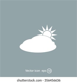 sun and cloud weather web icon