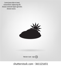 sun and cloud weather web icon