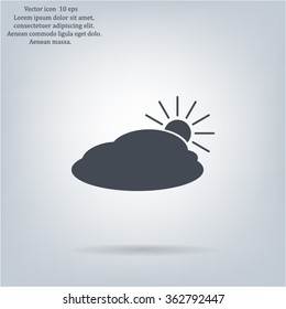 sun and cloud weather web icon