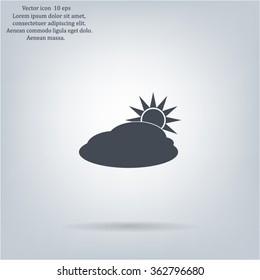sun and cloud weather web icon