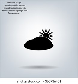 sun and cloud weather web icon