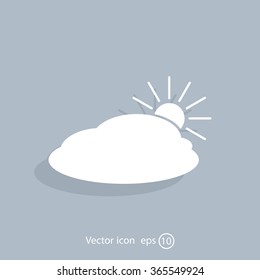 sun and cloud weather web icon