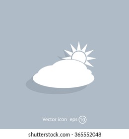 sun and cloud weather web icon