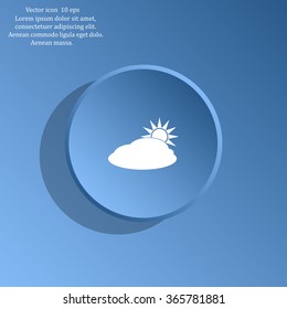 sun and cloud weather web icon