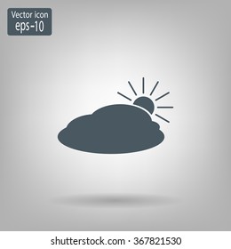 sun and cloud weather web icon