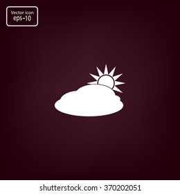 sun and cloud weather web icon