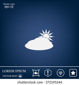 sun and cloud weather web icon