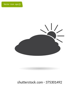 sun and cloud weather web icon