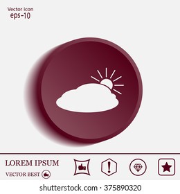 sun and cloud weather web icon