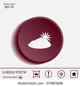 sun and cloud weather web icon