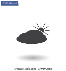 sun and cloud weather web icon