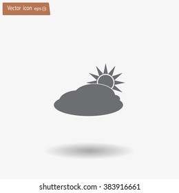 sun and cloud weather web icon