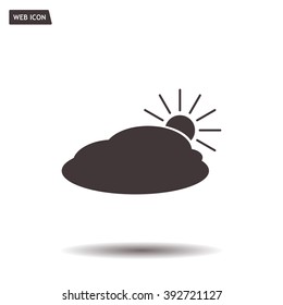 sun and cloud weather web icon