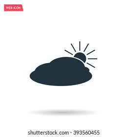 sun and cloud weather web icon