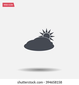 sun and cloud weather web icon