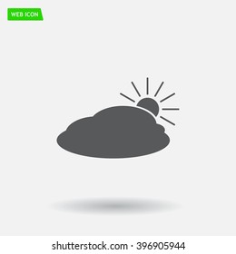 sun and cloud weather web icon