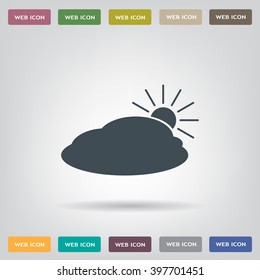 sun and cloud weather web icon