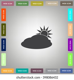 sun and cloud weather web icon