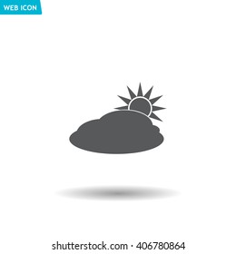 sun and cloud weather web icon