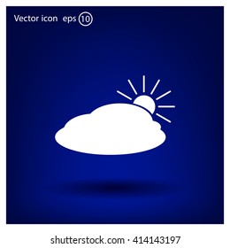 sun and cloud weather web icon