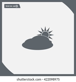 sun and cloud weather web icon