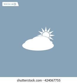 sun and cloud weather web icon