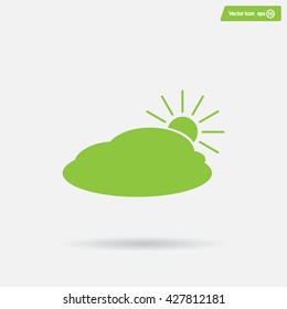 sun and cloud weather web icon