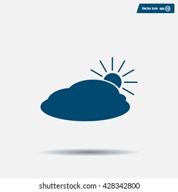 sun and cloud weather web icon