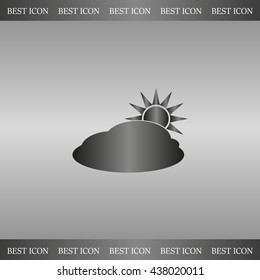 sun and cloud weather web icon